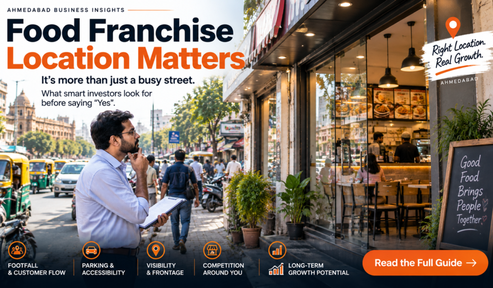 Investor evaluating a food franchise location in Ahmedabad