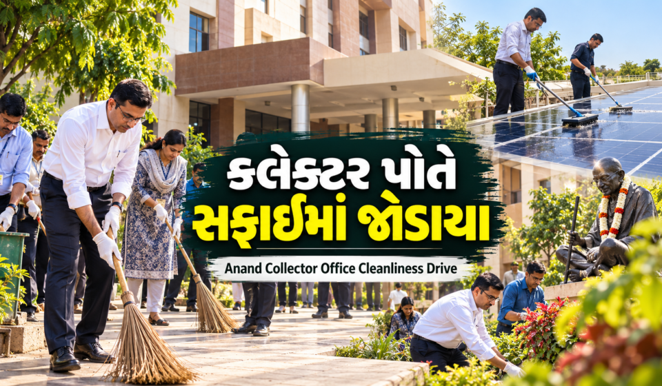 Anand Collector Office Cleanliness Drive with Collector Praveen Chaudhary
