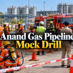 Anand Gas Pipeline Mock Drill with emergency response teams near an Amul gas pipeline