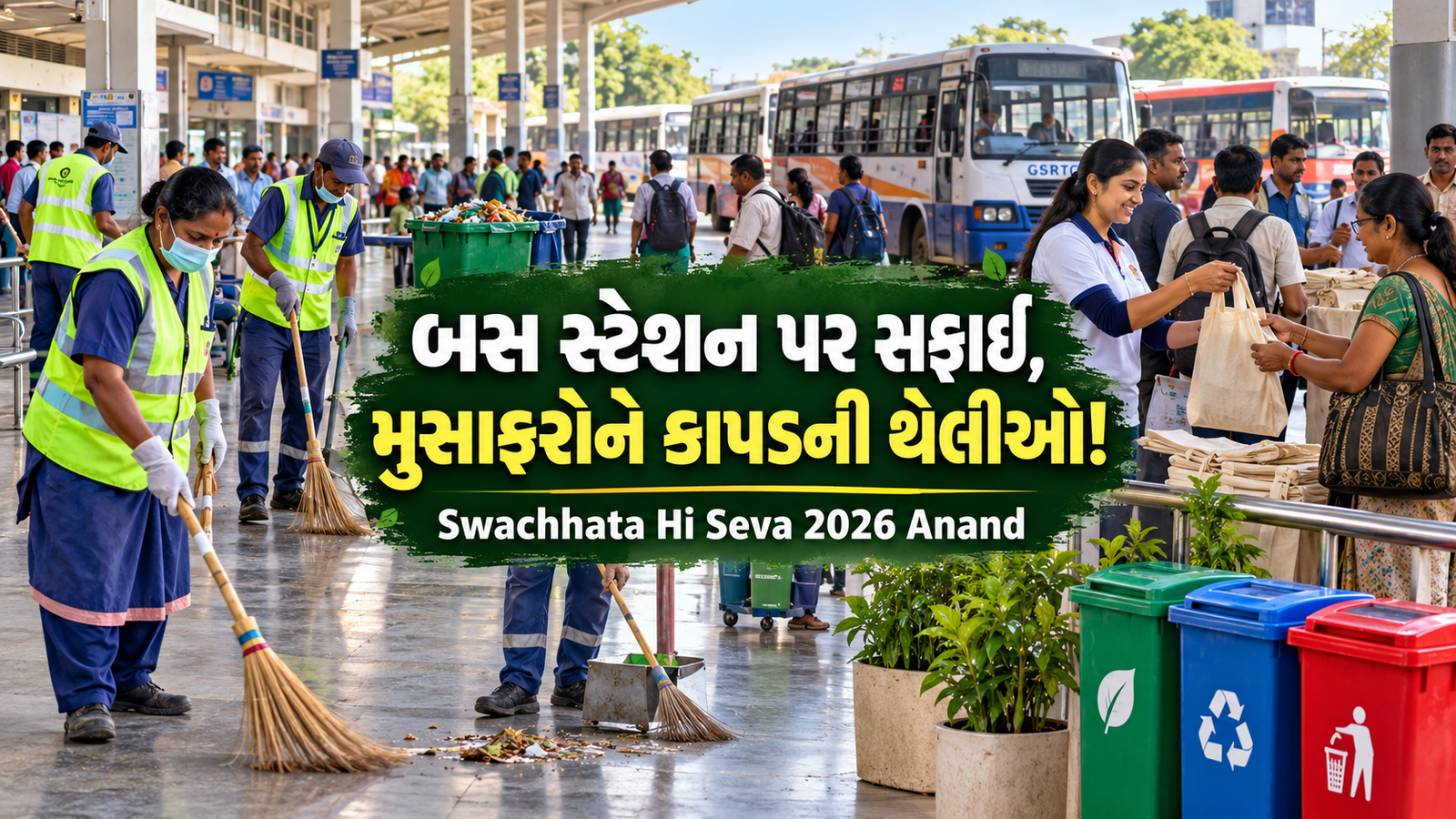 Swachhata Hi Seva 2026 Anand: બસ સ્ટેશન પર સ્વચ્છતા અને જાગૃતિ